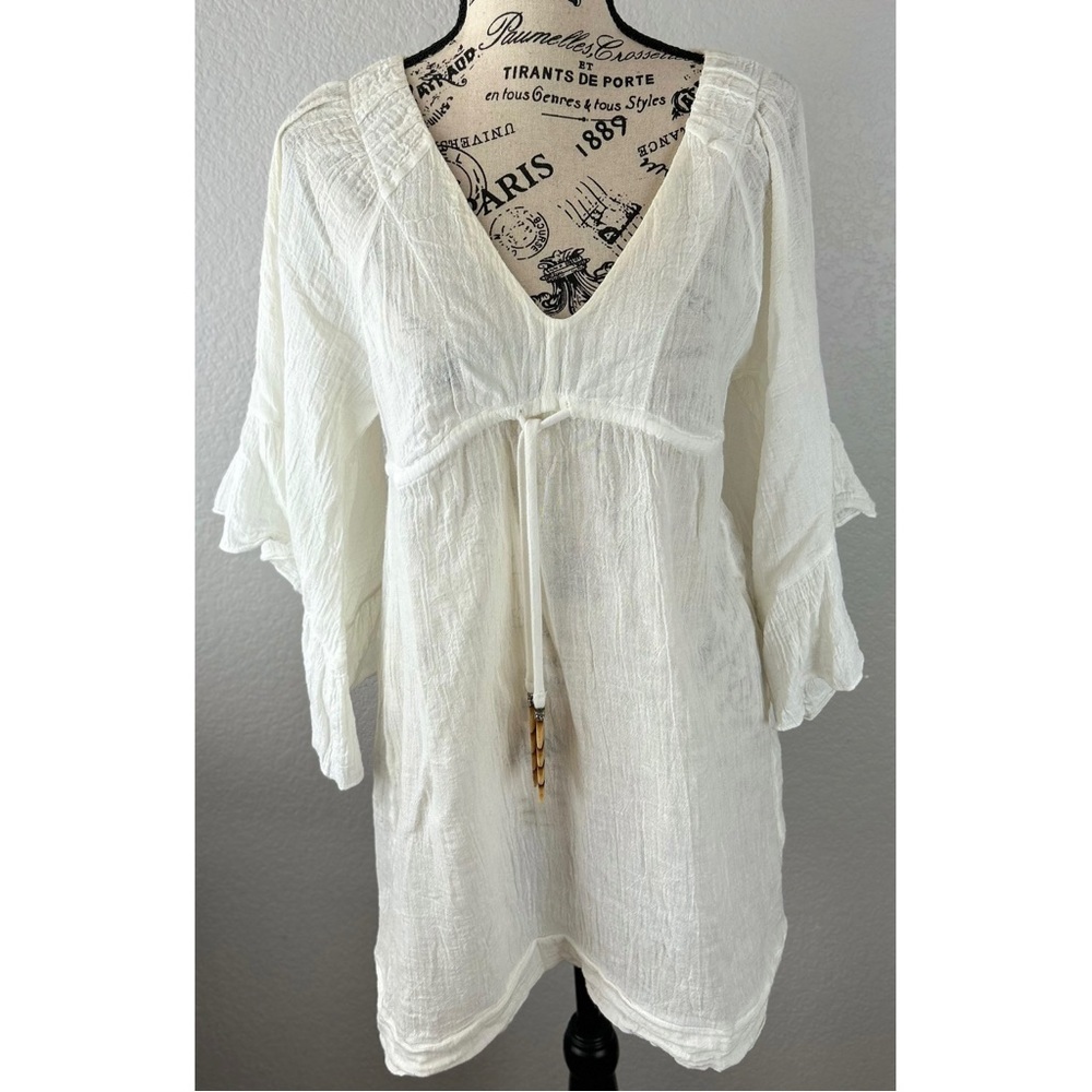 Eberjey 100% Cotyon White Tunic Blouse, size Small